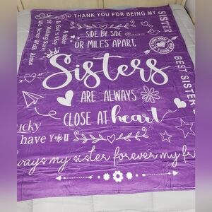 1313- Inspirational Words To My Sister Throw Blanket NWT
